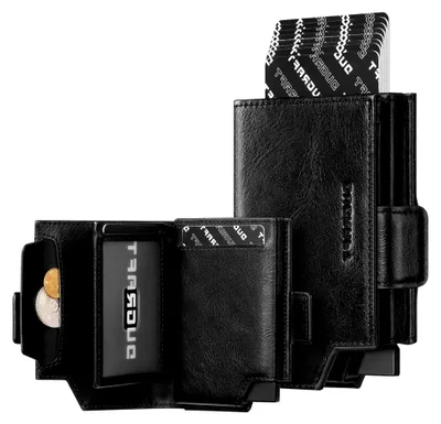 Produktbild von Slim Wallet mit Münzfach, Kartenetui mit Geldklammer, Card Holder Wallet for Man, RFID-blockierende Kartenhalter, Pop-Up Herren Geldbörse mit Ausweisfenster und Geldorganizer, Kreditkartenetui