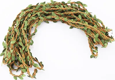 Produktbild von 10m Simulation Leaves Mixed Braid Forest Series Hemp Rope Rattan Decoration Brown