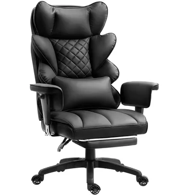 Produktbild von Dowinx Gaming Stuhl, Bürostuhl Ergonomisch mit Taschenfeder-Kissen, Chefsessel mit Doppellagige weiche Rückenlehne, PolyurethanWeiß