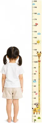 Imagen del producto de Cinta métrica para niños, adhesivos para pared, 16 x 200 cm, con motivos de jirafas, ideales para decorar habitaciones infantiles