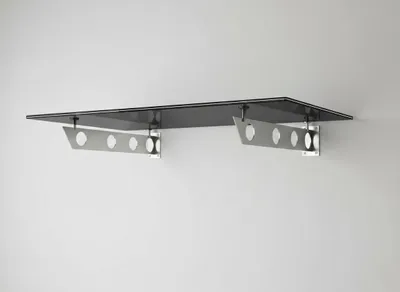 Produktbild von Glaszentrum Hagen 120x90 cm Glasvordach Grau V2A-S