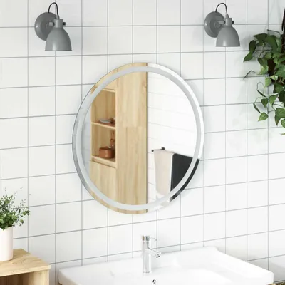Obrázok produktu pre LED zrkadlo do kúpeľne, priehľadné, priemer 70 cm, tvrdené sklo
