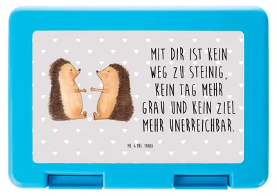 Produktbild von Mr. & Mrs. Panda Lunchbox Igel Liebe - Grau Pastell - Geschenk, Snackbox, Bento Box, Vorratsbehälter, Freundin, Hochzeit, Verheiratet, Partner, Brot Aufbewahrungsbox