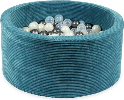 Produktbild von Trockenbecken 90x40 Cordblau mit 300 Bällen: transparent, graphit metallic, opaleszierend