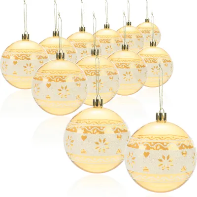 Productafbeelding van com-four® 12 kerstballen, kerstboomversieringen van onbreekbaar kunststof voor Kerstmis, boomversieringen met ophanghaak