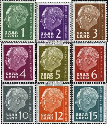 Produktbild von Briefmarken Saarland 1957 Mi 380-388 postfrisch Bundespräsident Heuss (I)