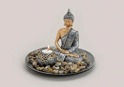Produktbild von Buddha mit Teelichthalter im Vintage-Look