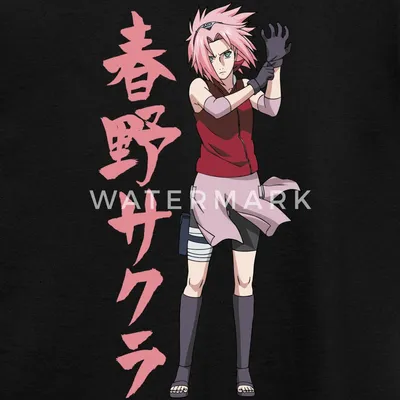 Produktbild von Spreadshirt Naruto Shippuden Cooles Design Mit Sakura Teenager T-Shirt, 152/164 (12-14 Jahre), Schwarz