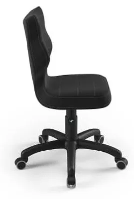 Zdjęcie produktu dla Krzesło Do Rościu Dzieci, Ergonomiczne Krzesło Do Biurka, Wymiary: 133-159 Cm, Kolor: Czarny, Materiał: Welur