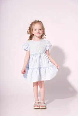 Produktbild von Kleid für Mädchen  - 100 % Baumwolle -  Größe  92,  Alter 2 Jahre - Blau