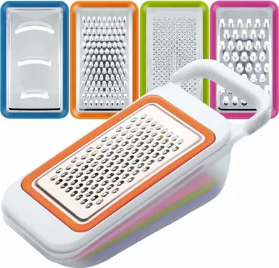 Produktbild von Obst Gemüse Schneidemaschinen Set mit Orangen Peelern, 4 Packs MultifunktionsSpiralizer Dicer Cutter Chopper Reibe