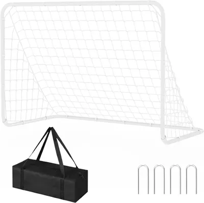 Produktbild von Kinder Fußballtor - Garten Tor 1,8 x 1,2 m - Verstärkte Fiberglasstangen - Bodenanker - Pumpe & Hütchen - Tragetasche