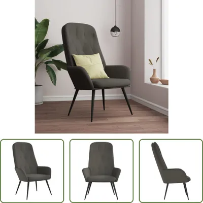 Produktbild von The Living Store Relaxsessel Dunkelgrau Samt