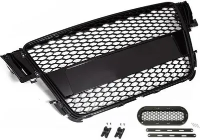 Produktbild von Sportgrill Frontgrill Kühlergrill Wabengrill Passend für Audi A5 S5 Waben-Grill ohne Emblem 07-11 Typ B8 mit Emblemhalter