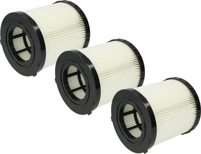 Produktbild von vhbw 3x Faltenfilter kompatibel mit Dewalt DCV581h, DCV584l, DCV580h, DCV582, DCV580, DCV581 Staubsauger - Patronenfilter Schwarz Weiß