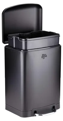 Produktbild von Dirt Devil Tretmülleimer 6L – Mülleimer Küche mit Soft Close – Abfalleimer aus Edelstahl – Herausnehmbarer Inneneimer – Küchenmülleimer 23 x 22,5 x 32,5 CM – Schwarz