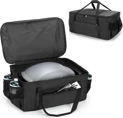 Produktbild von Grilltragetasche – Grillhaube mit Griffen – für Holzkohlegrills – aus Nylon – schwarz