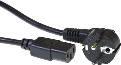 Produktbild von ACT Stromkabel Netzstecker CEE 7/7 Stecker (abgewinkelt) - C13 schwarz 1,5 m, 1,5 m, CEE7/7, C13-Koppler, 230 V