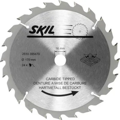 Produktbild von SKIL Hartmetall Sägeblatt 170mm 24 Zähne, Werkzeugaufnahme 16mm