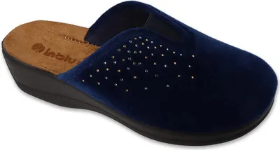 Produktbild von Hausschuhe Slipper Inblu 155D164 dunkelblau mit Lederinnensohle und Strass