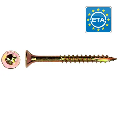 Immagine prodotto di Vite per legno zincata gialla con testa Torx 3,5*25 mm T15 - 2,0 STO - 510 3,5*25*