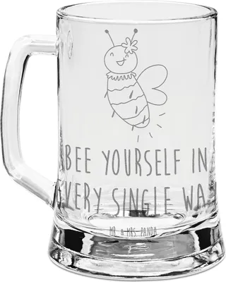 Produktbild von Mr. & Mrs. Panda Seidel Biene Blume - Transparent - Geschenk, Bierkrug Mit Gravur, Glaskrug, Wespe, Glas, Krug, Humpen
