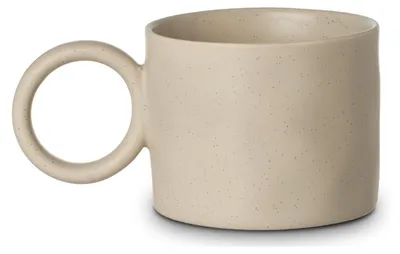Immagine prodotto di Tazza decorativa Estia, tazza da caffè in porcellana beige, capacità 400 ml, forma rotonda