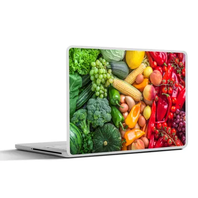Produktbild von MuchoWow® Laptop Aufkleber Sticker Cover Obst - Gemüse - Regenbogen 32.5x23.5 cm - Sticker für Laptop - Selbstklebend