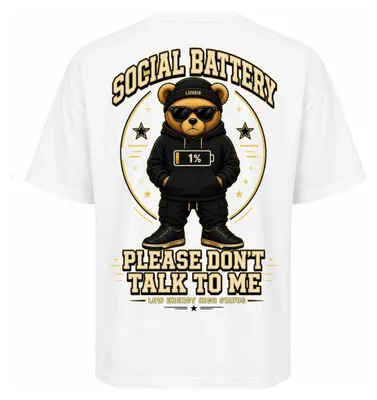 Produktbild von Damen Oversize T-Shirt Weiß XS – Bedrucktes Shirt mit Humor Motiv aus Baumwolle – LUNØIR ©
