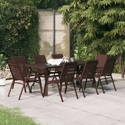 Immagine prodotto di vidaXL set da pranzo da giardino 7 pezzi nero