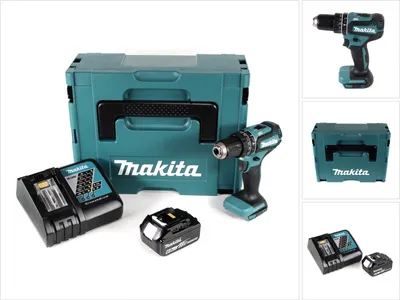 Obrázok produktu pre Akumulátorová príklepová vŕtačka Makita DHP 485 RG1J 18 V 50 Nm + 1x akumulátor 6,0 Ah + rýchlonabíjačka + Makpac