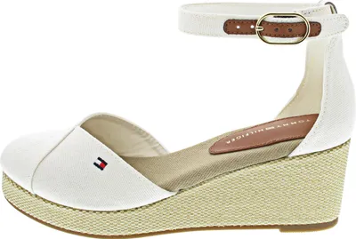 Produktbild von Tommy Hilfiger Flag Closed toe Mid Wedge Sandale Beige in Gr. 41