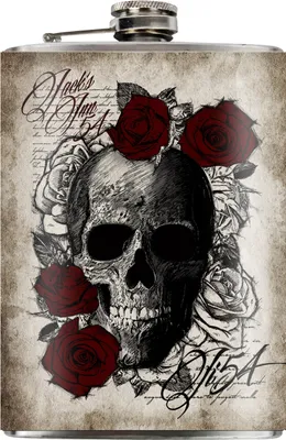 Produktbild von Jack's Inn 54 Flachmann "Skull'n Roses"