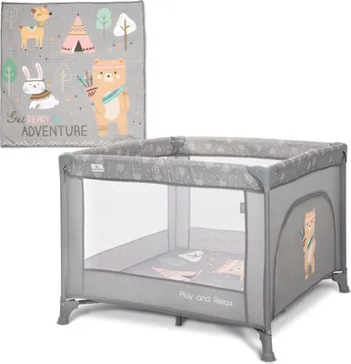 Produktbild von Lorelli Play’n Relax Reisebett & Laufstall 100x100 cm – Seiteneinstieg mit Reißverschluss, Faltbar, Tasche, bis 15 kg