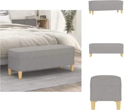 Produktbild von vidaXL Sitzbank Hellgrau 100x35x41 cm Stoff -  Sitzbänke