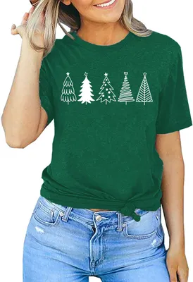 Productafbeelding van Christmas T-Shirts voor Vrouwen met Grafisch Ontwerp