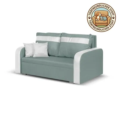 Produktbild von 2-Sitzer-Sofa mit Schlaffunktion CONDI - Mint/Weiß