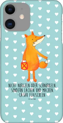 Produktbild von Mr. & Mrs. Panda Iphone 11 Handyhülle Fuchs Laterne - Türkis Pastell - Geschenk, Optimistisch, Cover, Sankt Martin, Handy Schutzhülle, Laternenumzug, Positiv, Hülle, Case