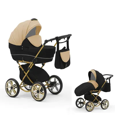 Produktbild von Klassischer Kinderwagen Sorento Gold 2 in 1 inkl. Sportsitz in 19 Farben