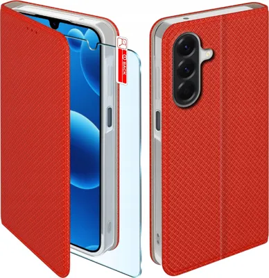 Obrázok produktu pre MAGNET puzdro pre Samsung A17 5G Uzamykateľné červené puzdro + sklo 9H
