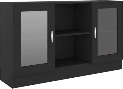 Obrázok produktu pre vidaXL Vitrína čierna 120x30,5x70 cm Materiál drevo