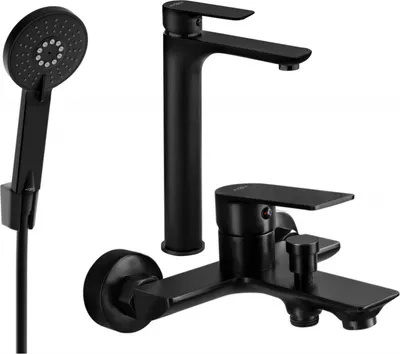 Produktbild von Mexen Alfa R40 Badewannenset, Schwarz - 745713R40-70