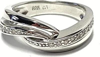 Produktbild von Silberring 925/- Silber rhodiniert Zirkonia poliert #52