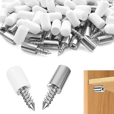 Produktbild von 60 Stück Regalstifte, Regalträger, Regalwinkel für Bücherregale, Schränke, Möbel (Weiß)