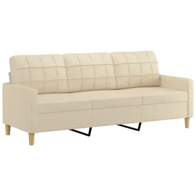Produktbild von vidaXL 3-Sitzer-Sofa Creme 180 cm Stoff