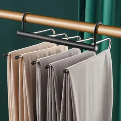 Imagen del producto de Soporte para pantalones AIORBER, plegable, de varios niveles, de aluminio macizo, antideslizante y duradero, que ahorra espacio, para uso doméstico, color