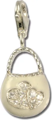 Imagen del producto de Pulsera con dije "Charm" de SilberDream, color blanco, en plata de ley 925, modelo FC3030W