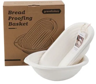 Produktbild von Famanu Set von 2 Gärformen 10" Rund und 11" Oval - Hochwertige Brotbackzubehör