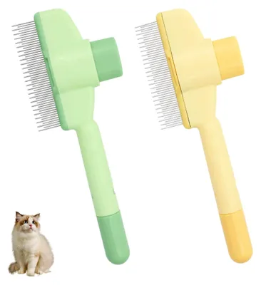 Produktbild von 2 Stück Katzenbürsten-Set, Unterfellbürste und Pflegebürste für Katzen und Hunde
