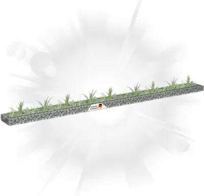 Produktbild von DELUKE® Gabionen Hochbeet ROON aus Stahl | 360x30x10cm | Steinkorb Gabionengitter Ziergabione Steingabione Drahtkorb befüllbar